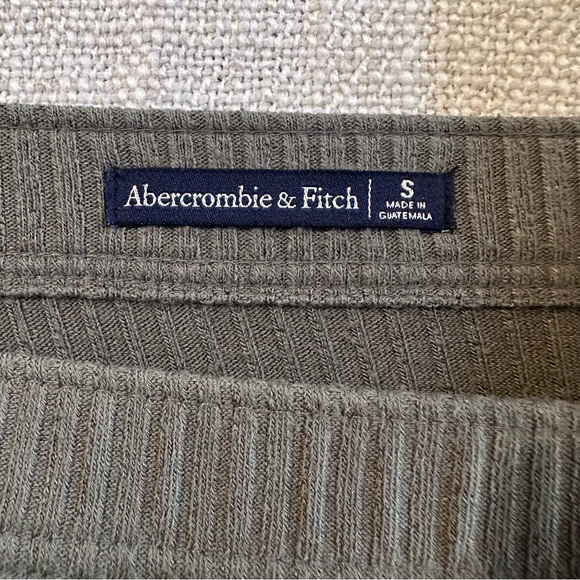 ABERCROMBIE AND FITCH Olive Midi Ribbed Skirt Long Side Slit Pencil Sleek Wmn S - Picture 9 of 14